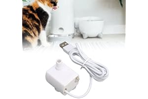 QCWWY Pompa do Fontanny dla Zwierząt Domowych, Pompa Zapasowa do poideł dla Zwierząt Domowych Mini Cat Pompa Dozująca wodę Cicha Zapobiega Spalaniu na Sucho Zasilany Przez USB Bezszczotkowy Silnik Prądu