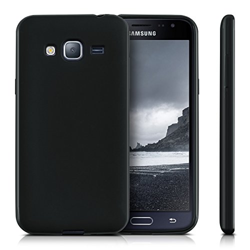 kwmobile Funda para Samsung Galaxy J3  2016  DUOS - Case para m  vil en TPU silicona - Cover trasero en negro mate