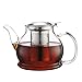 Produktbild TOYO HOFU Klarglas Teekanne mit Infuser Hitzebeständig Gasherdplatte Sicherheit Entfernbar Edelstahlfilter 1100ml/39oz