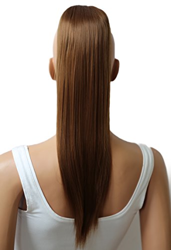 PRETTYSHOP Voluminosa liso peluca peluca trenza cola de caballo Cola de caballo fibra sintética 50cm refractario marrón H72