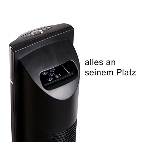 TZS First Austria – 60 Watt 43 Zoll Säulenventilator mit Fernbedienung | Timer bis zu 7 Std | Oscillation | Duftfach | Ionen-Funktion entfernt Feinstaub | Turmventilator | Towerventilator | schwarz - 5