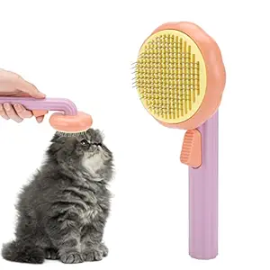 Cat Brush , Brynnl Pet Pumpkin Brush Pet Hair Brush - Pet Grooming Brush for Dogs Cats Puppy Rabbit, Dog Brush and Cat Brush Grooming Easy to Removes Loose Undercoat, Tangled Hair (Purple)