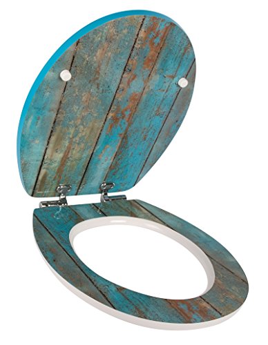 WC-Sitz High Gloss Dekor Treibholz | Toilettensitz | WC-Brille aus Holz | Soft-Close-Absenkautomatik | Klodeckel mit Metall-Scharnier | Fast-Fix-Schnellbefestigung | Toilettendeckel - 8