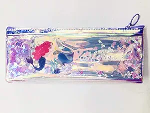 Paaroots Pack of 1 Water Glitter Holographic LED 3 Style Blinking, Pencil Pouch for Kids Students Boys Girls Pencil Box Case Birthday Presents Return Gift (Set of 1) (Mermaid)