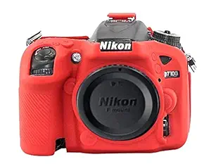 NEOHOOK Silicon Cover for Nikon D7100/7200 Camera Case, Professional Silicone Rubber Camera Case Cover Detachable Protective for Nikon D7100/7200 - RED
