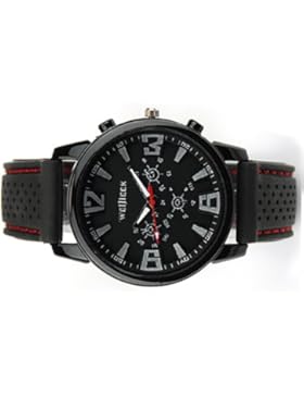 Herren Silikon Armband Uhr Militär Sportuhr Herrenuhr Schwarz