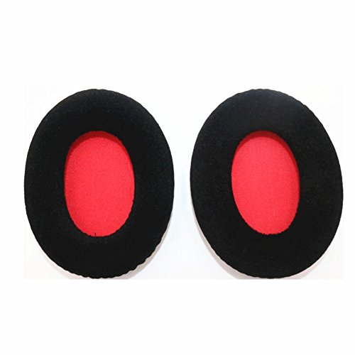 VEKEFF 1Pair Replacement Ear Pads Cushion Replacement for HyperX Cloud Gaming KHX-HSCC-BK-FR Headphone Headset (Black/red)