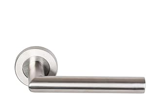 Klose Besser Coppia di maniglie per porta su rosette rotonde Elsa Angolo vivo in acciaio inox 304 senza rosette di funzione