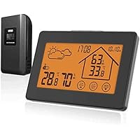 BALDR Wetterstation Funk mit Außensensor, Digital Thermometer Hygrometer Innen und Außen Raumthermometer Hydrometer…