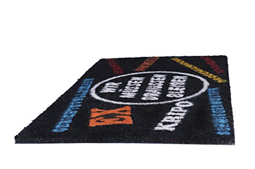 Bambelaa! Extra Große Fußmatte Kokos „Wir Müssen Draussen Bleiben“ (ca. 75×45 cm) Rutschfeste Pvc Gummi Unterlage Schwarz 1 Stück - 2
