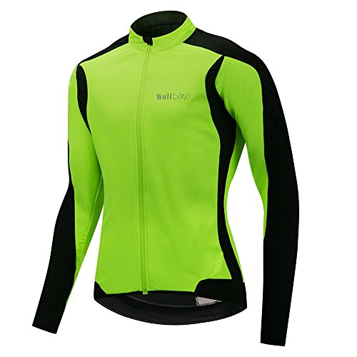 logas Veste de Vélo Thermique Homme Vêtement VTT Hiver Maillot Manches Longues Fluo