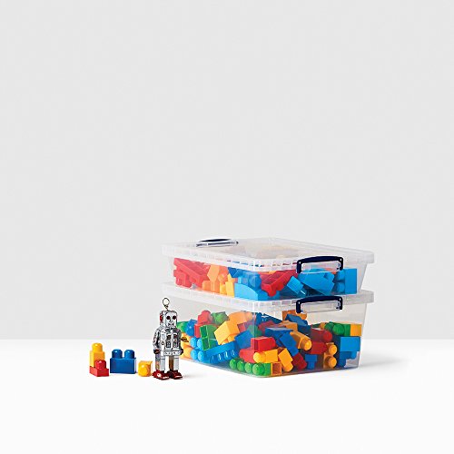 AmazonBasics – Aufbewahrungsboxen aus Kunststoff, transparent, mit Deckeln, 62 l, 5er-Pack - 4