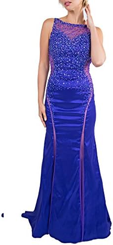Milano Formals Classic Mermaid Prom Long Purple Evening Dress