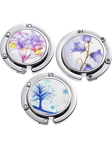 Preisvergleich Produktbild Geldbeutel Haken Handtaschen Faltenden Kleiderbügel mit einer Samt Tasche Handtaschen Tisch Aufhänger für Damen Taschen (Stil 2, 3 Stücke)