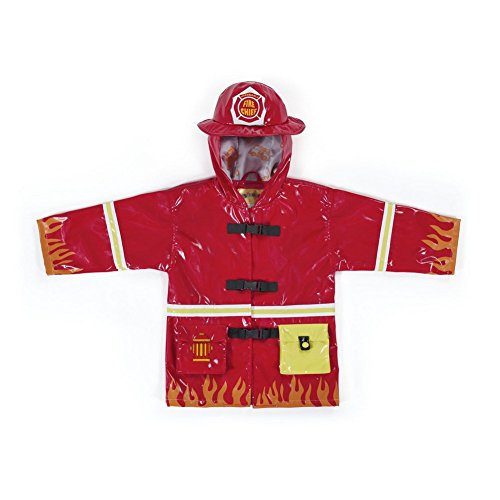 Kidorable Baby Boys Red Fireman Pockets Helmet Hooded Rain Coat 12-18M