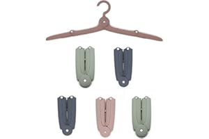 JSF Percha Plegable,Juego de 6 Perchas Plegables de plástico contra el Viento para Viajes, Exteriores, Camping y hogar,para Viajes acampadas, (Color)
