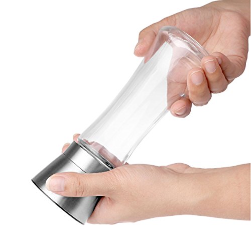Pfeffermühle Edelstahl Salz Pfeffermühle 2 200 ml verstellbares Mahlwerk Keramik Rotor bleifrei Glas - 8