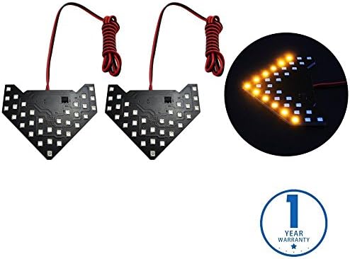 NBKMC Universal Add On Item Sequential Flashing 33 SMD Arrow LED Lights Bulbs for Side Mirror Turn Signals Rear View Mirror Indicator Amber Yellow