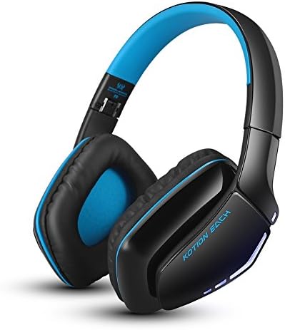 Gaming Headset Wireless Bluetooth PC Foldable Headphone Over Head Built-in Microphone with 40mm HIFI Audio Compatible with Smart-phone Android Tablets Computer Laptops etc (Black&amp;blue)