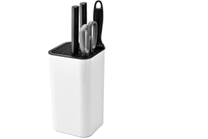 KITCHENDAO Blocco per coltelli universale con fessure per forbici e asta da affilare, portacoltelli per una conservazione sicura ed economica dei coltelli, staccarlo per una facile pulizia