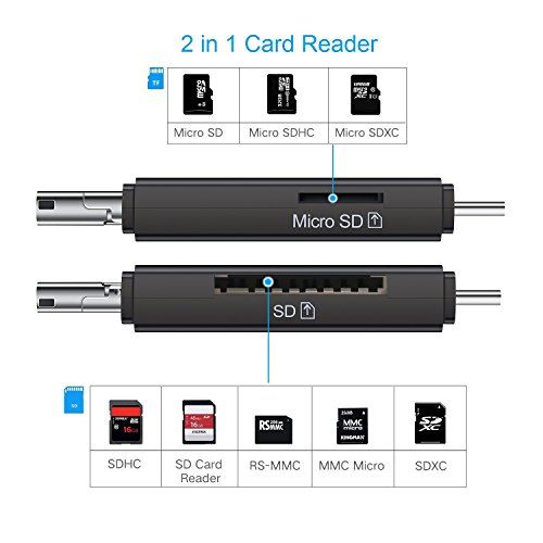 Vanja Lecteur de Cartes SD Micro SD  USB Type C Micro USB OTG et Lecteur de Carte m  moire USB 2 0 pour SDXC  SDHC  SD  MMC  RS-MMC  Micro SDXC  Micro SD  Carte Micro SDHC et UHS-I