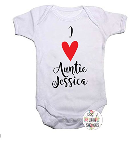 I love Auntie (your name here) Baby Grow/Vest Baby Shower Gift