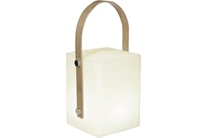 Lumisky Lanterne sans fil poignée bambou LED blanc chaud/multicolore dimmable TIKY H27cm