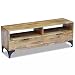 Produktbild Roderick Irving TV-Möbel, modern, 2 Schubladen, 2 Fächer aus Mangoholz, Füße aus robustem Stahl, 120 x 35 x 45 cm (L x B x H) TV-Möbel Design