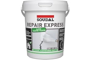 ARA CHOICE Soudal Repair Express Plaster Cement Acrylic Sealant Cartridge Joint Crack Colours 900ml Acrylic Polymer Based, DIY Masonry Concrete Masonry Concrete Stairs Used for External & Internal (White)