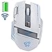 Produktbild UrChoiceLtd® 2017 Actme V5 Mäuse 2.4GHz Wireless Maus-Wiederaufladbar 2400dpi Pro Schlacht 6 Tasten Optische Usb Gaming Maus(Weiß Blau)