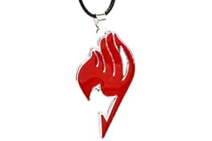 Beaux Bijoux - Collana con ciondolo con logo della gilda Fairy Tail dell’anime cosplay Natsu Dragneel, in confezione regalo