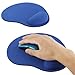 Produktbild wortek Mauspad aus Stoff mit gummierter Unterseite & Handballenauflage für ergonomische Bedienung - Blau