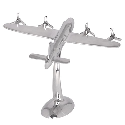 Wohnling WL1.653 Design Deko Flugzeug Propeller aus Aluminium Skulptur Metall 42 x 30 x 30 cm, silber - 4
