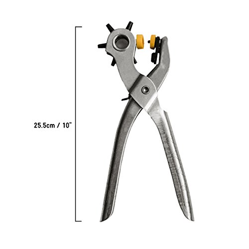 5-Loch Lochzange Ösenzange & Ösen Set von Kurtzy – Metallösen Druckknopf Stud Ring Schneider Zange Werkzeug – ideales Werkzeug für Leder, Stoff, Gürtel, Kleidung, dekorative Reparatur - 2