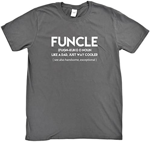 Funcle T Shirt Funny Gift Present For Fun Uncle Birthday Christmas Xmas (Large, Charcoal)