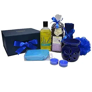 BodyHerbals Lavender Bath and Body Valentine Spa Gift Set for Men & Women (Shower gel, Towel, Spa accessory) Gifting Idea for all Occasion Skin Care Set & Kits