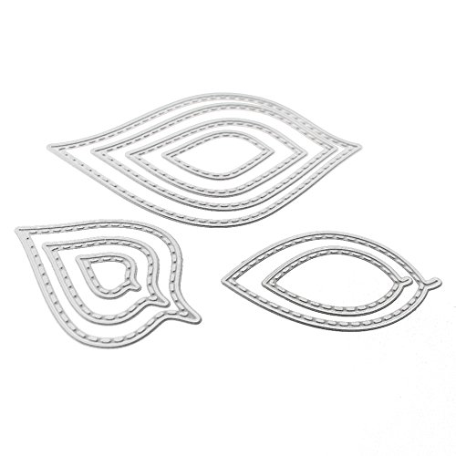 Demiawaking Blatt Form Stanzschablonen Metall Schneiden Schablonen für DIY Scrapbooking Album, Schneiden Schablonen Papier Karten Sammelalbum Dekor (10)