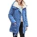 Produktbild TianWlio Jacken Parka Mäntel Damen Herbst Winter Warme Jacken Warme Lange Mantelkragen Kapuzenjacke Schlank Winter Parka Outwear Mäntel Sky Blau L