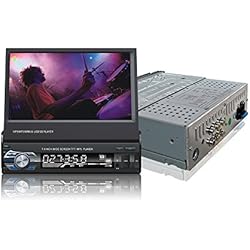 Ezonetronics Indash Autoradio 7 Pulgadas Deslizamiento hacia Abajo 1DIN desplegable Pantalla Coche estéreo FM Solamente Bluetooth MP3 MP4 Player con USB/SD Puerto + Control Remoto 9601