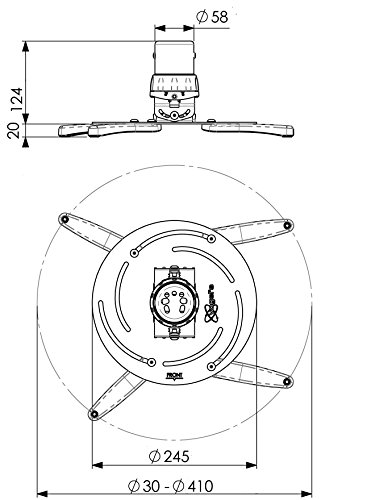 Vogel's PPC 2500 - Soporte de techo para proyectores (+/- 15°), color plateado