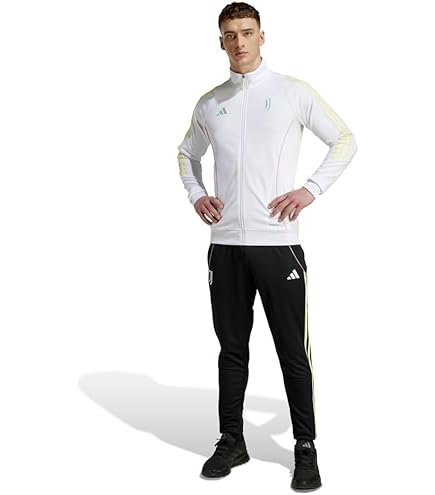JUVENTUS Tuta Track Top Uomo – Felpa Con Zip + Pantaloni – 100% Cotone Nero Con Fascia Bianca – Originale