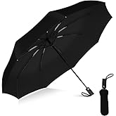 Kerok Portable Auto Travel Umbrella - Windproof for Rain, Strong for Wind, Auto Open/Close Button, Perfect Car Umbrella for M