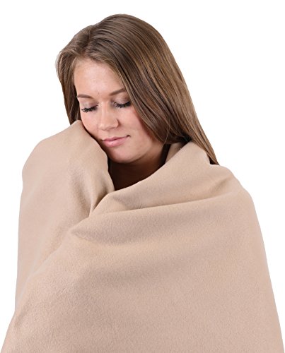 Betz Luxus MAXI Fleecedecke Kuscheldecke Farbe Sand Beige Größe 140×190 cm Qualität 220 g/m² - 2