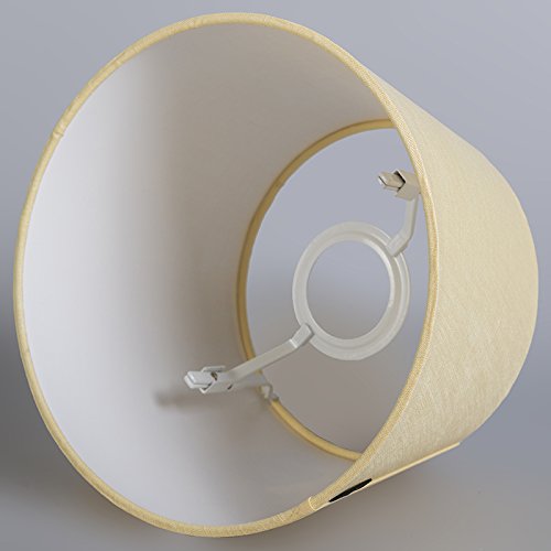 QAZQA Leinen Lampenschirm 25cm rund DS E27 leinen creme , Rund konisch Schirm Pendelleuchte, Schirm Stehleuchte, - 5