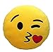 Produktbild Niedliche weiche Plüsch-Emoji gelbe Emoticon Smiley Runde Kissen gefüllte Spielzeug-Puppe Kissen-küssen