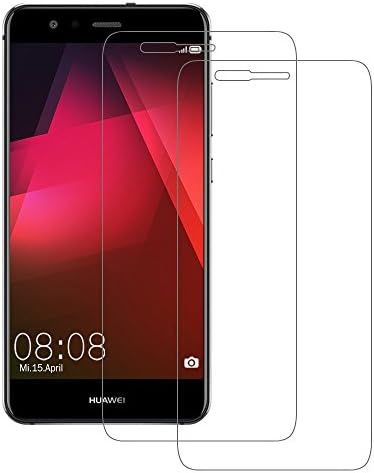 Huawei P10 lite Glass Screen Protector, POOPHUNS 2 Pack Tempered Glass Screen Protector Huawei P10 lite, 3D Touch Compatible, 9H Hardness, One-push installation, Bubble free