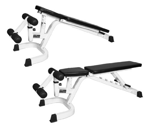 Deluxe verstellbare Hantelbank / Schrägbank / Universalbank inkl. Bein-Fixierung und Transportrollen BCA-49 - 2