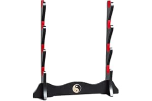 Z-fiber Porte-épée Japonais rembourré Katana Stand Samurai Display Rack Support All Tanto Sword Tai Chi,4 Tier