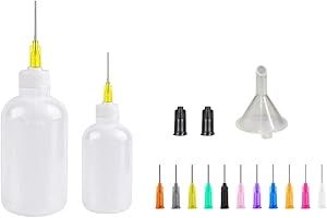 SKYPRO Lot de flacons applicateurs de 30/50 ml avec entonnoir et aiguilles de distribution pour le bricolage, la peinture acrylique, les flacons d'huile, l'artisanat, les loisirs créatifs