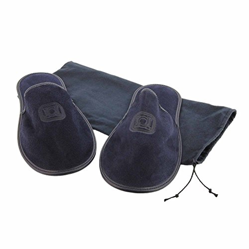Travel Slippers with leather sheath split Size: G Color: NAVY